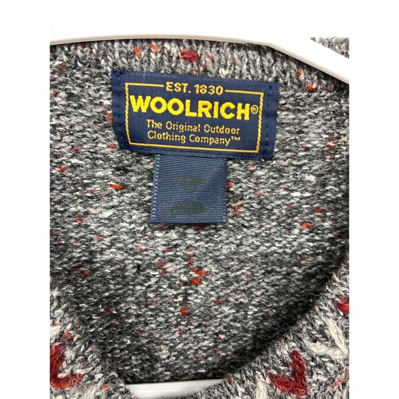 Woolrich Marled Charcoal Heather Cardigan Sweater with Side Pockets Size M - Picture 3 of 5